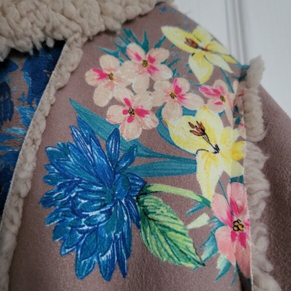 Johnny Was Sherpa Shearling Faux Fur Jacket - Picture 4 of 8